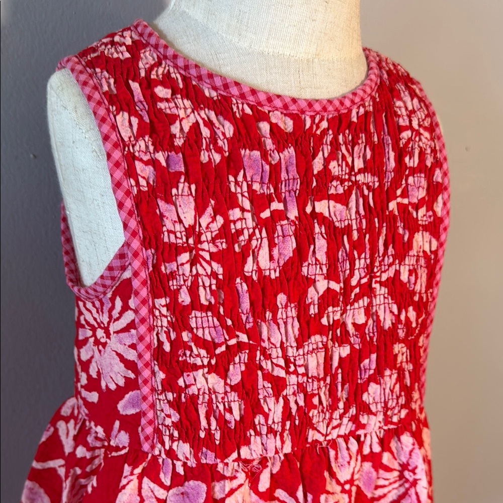 Floral Red Kids Dress - Picture 3 of 5